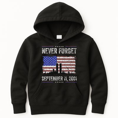 Never Forget September 11 2001 Memorial Day Kids Hoodie