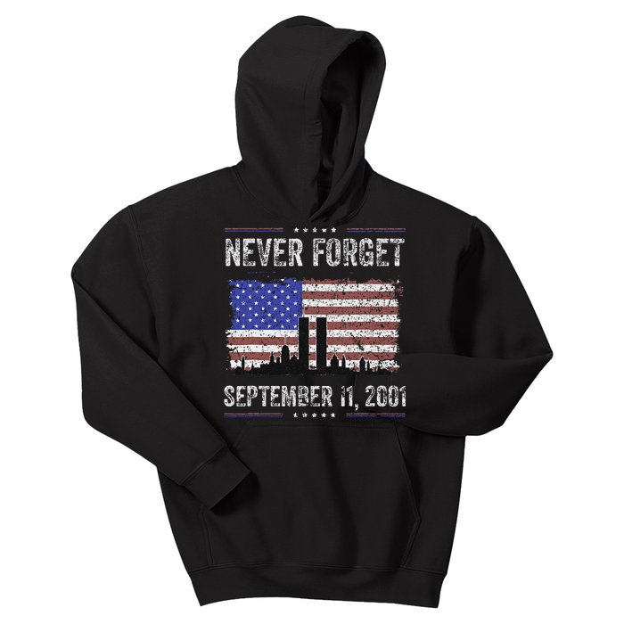 Never Forget September 11 2001 Memorial Day Kids Hoodie