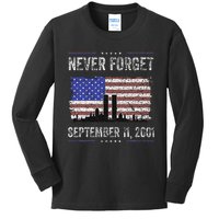 Never Forget September 11 2001 Memorial Day Kids Long Sleeve Shirt