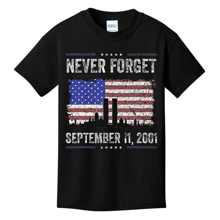 Never Forget September 11 2001 Memorial Day Kids T-Shirt