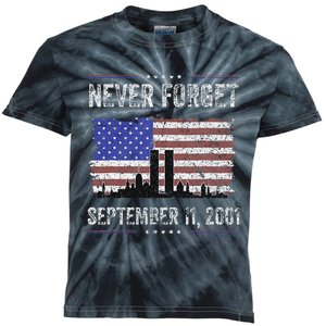 Never Forget September 11 2001 Memorial Day Kids Tie-Dye T-Shirt