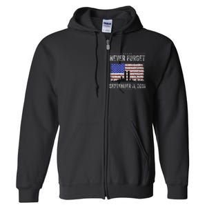 Never Forget September 11 2001 Memorial Day Full Zip Hoodie