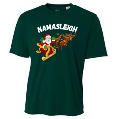 Namasleigh Funny Santa Christmas Cooling Performance Crew T-Shirt