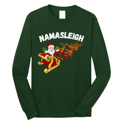 Namasleigh Funny Santa Christmas Long Sleeve Shirt