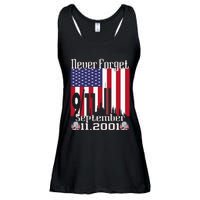 Never Forget September 11 2001 Memorial Day Ladies Essential Flowy Tank