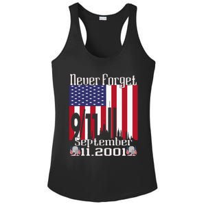 Never Forget September 11 2001 Memorial Day Ladies PosiCharge Competitor Racerback Tank