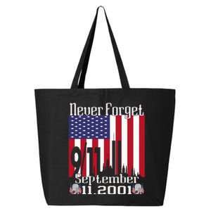 Never Forget September 11 2001 Memorial Day 25L Jumbo Tote