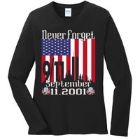 Never Forget September 11 2001 Memorial Day Ladies Long Sleeve Shirt