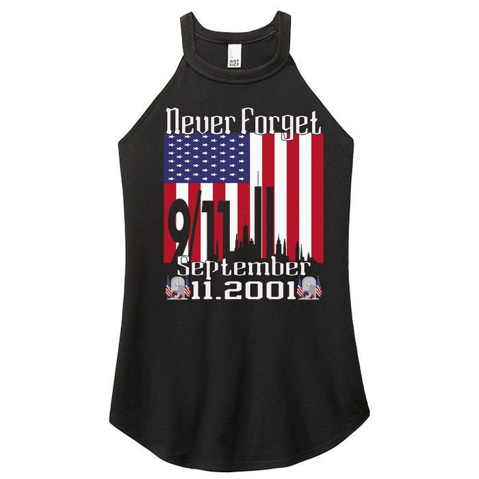 Never Forget September 11 2001 Memorial Day Women's Perfect Tri Rocker Tank