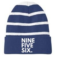 NINE FIVE SIX Area Code 956 Laredo TX Texas USA Striped Beanie with Solid Band