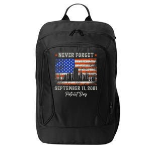 Never Forget September 11 2001 Memorial Day American Flag City Backpack