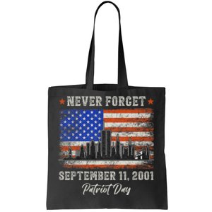 Never Forget September 11 2001 Memorial Day American Flag Tote Bag