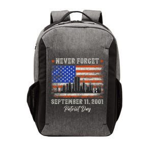 Never Forget September 11 2001 Memorial Day American Flag Vector Backpack