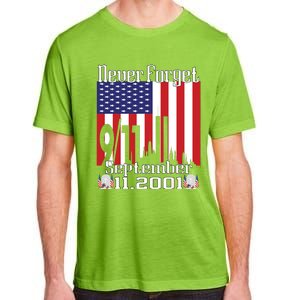 Never Forget September 11 2001 Memorial Day American Flag Adult ChromaSoft Performance T-Shirt