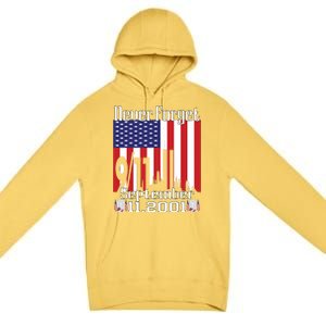 Never Forget September 11 2001 Memorial Day American Flag Premium Pullover Hoodie