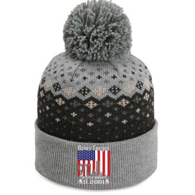 Never Forget September 11 2001 Memorial Day American Flag The Baniff Cuffed Pom Beanie