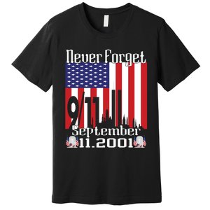 Never Forget September 11 2001 Memorial Day American Flag Premium T-Shirt