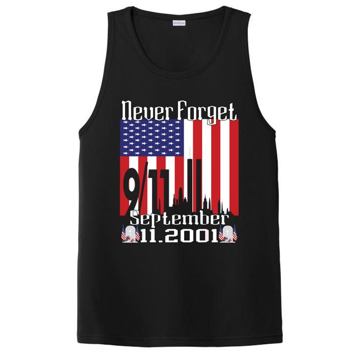 Never Forget September 11 2001 Memorial Day American Flag PosiCharge Competitor Tank