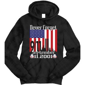 Never Forget September 11 2001 Memorial Day American Flag Tie Dye Hoodie