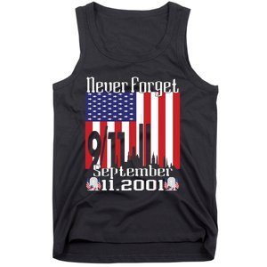 Never Forget September 11 2001 Memorial Day American Flag Tank Top