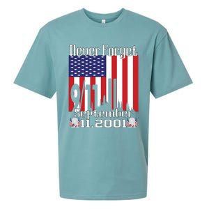 Never Forget September 11 2001 Memorial Day American Flag Sueded Cloud Jersey T-Shirt