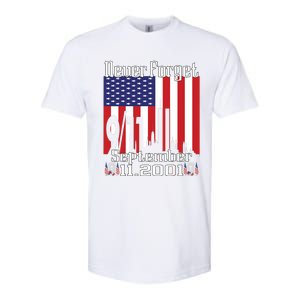 Never Forget September 11 2001 Memorial Day American Flag Softstyle CVC T-Shirt