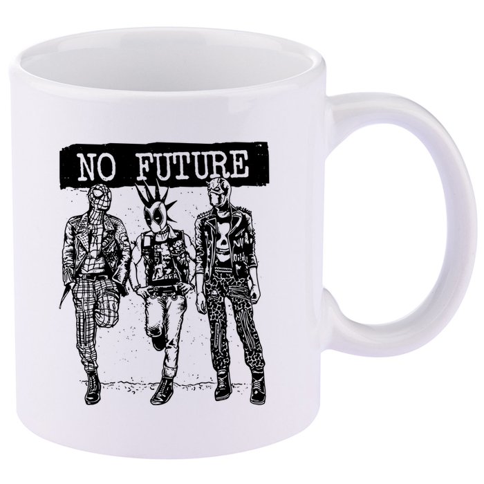 No Future Superhero Punk 11oz C Handle Ceramic Mug
