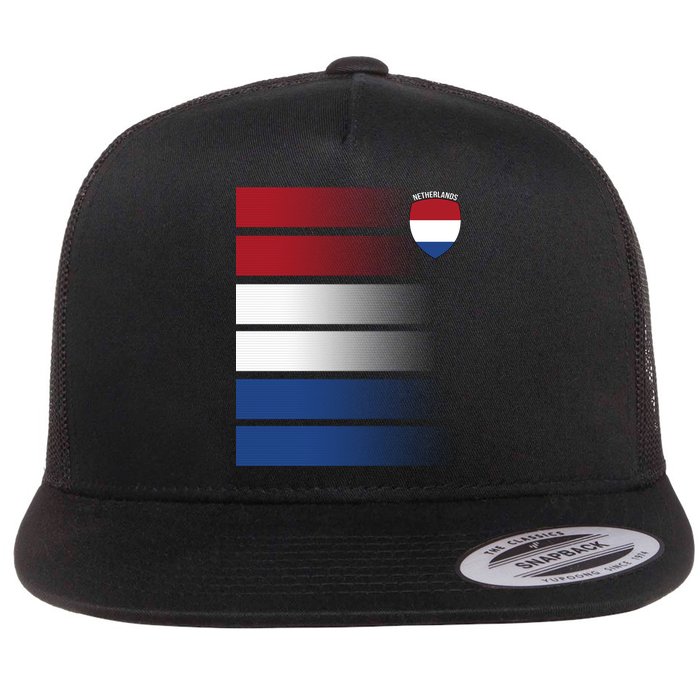 Nederland Flag Sport Logo Flat Bill Trucker Hat