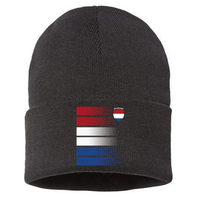 Nederland Flag Sport Logo Sustainable Knit Beanie