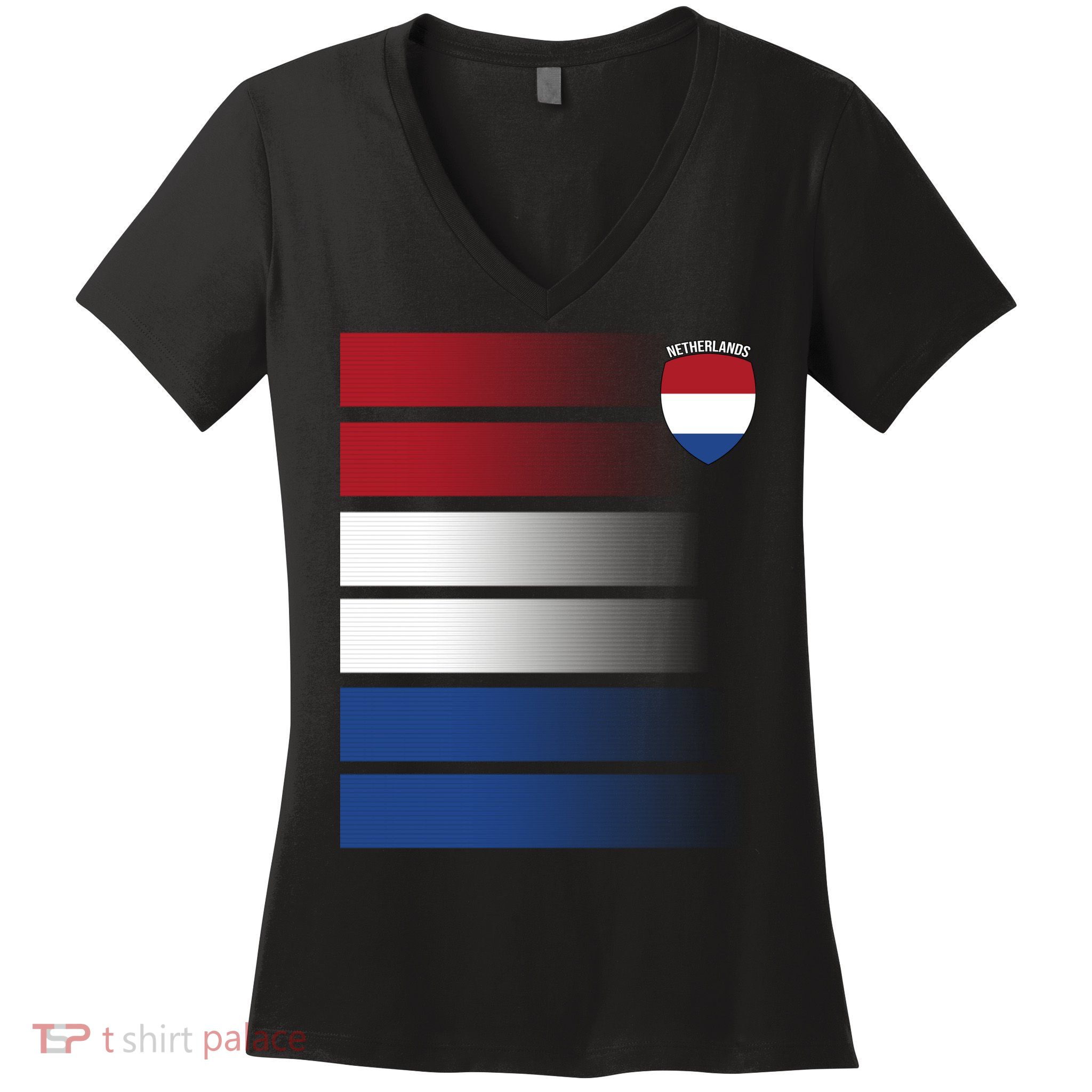 Nederland Flag Sport Logo Women's V-Neck T-Shirt