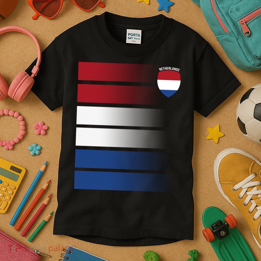 Nederland Flag Sport Logo Kids T-Shirt