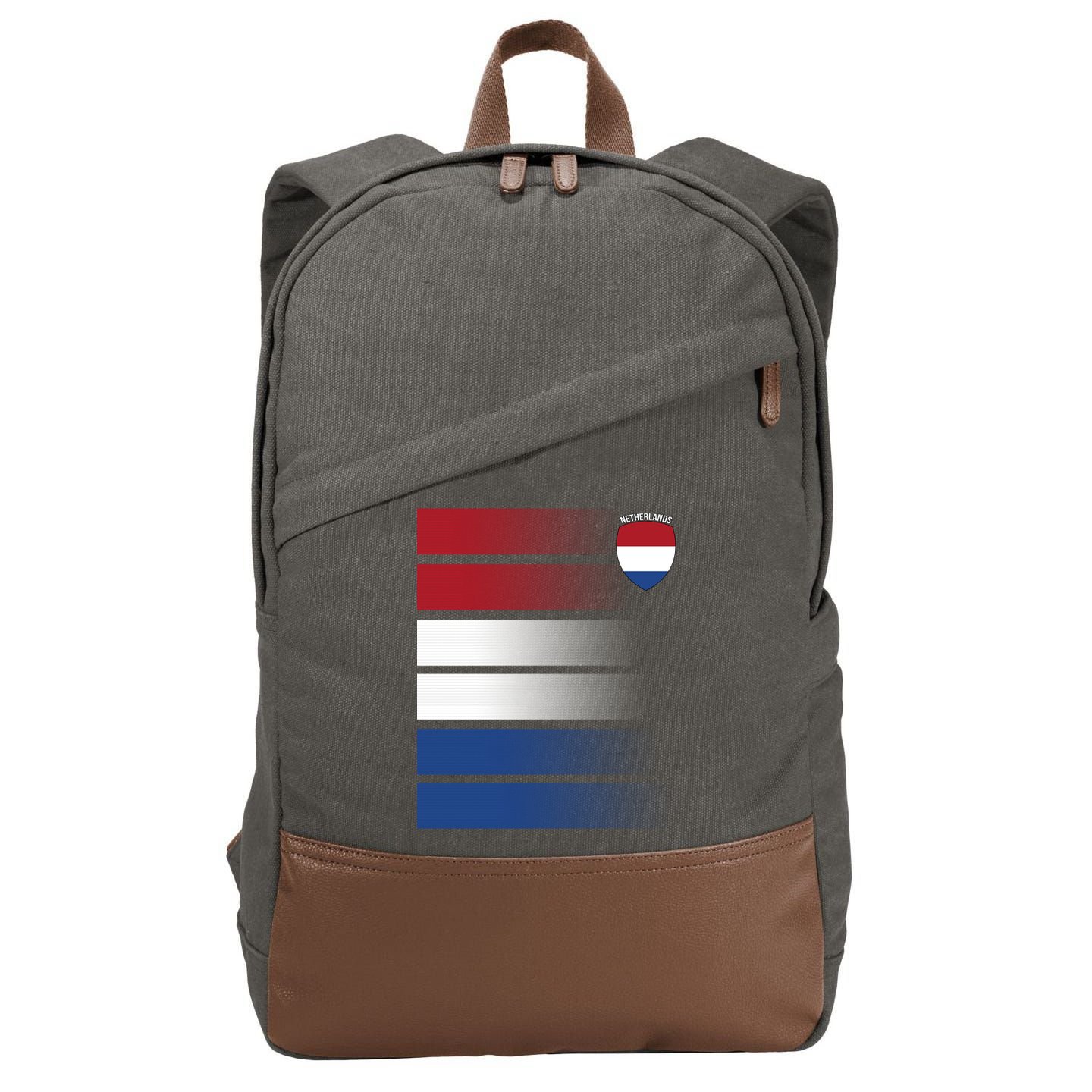 Nederland Flag Sport Logo Cotton Canvas Backpack