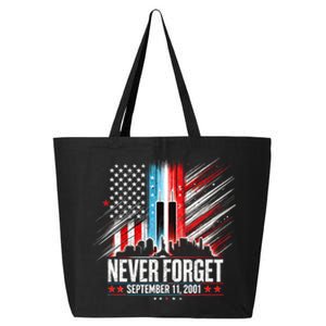 Never Forget September 11 2001 Memorial Day American Flag 25L Jumbo Tote