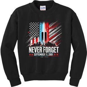 Never Forget September 11 2001 Memorial Day American Flag Kids Sweatshirt