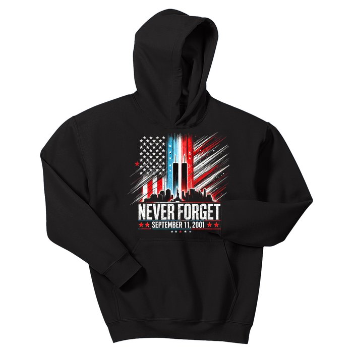 Never Forget September 11 2001 Memorial Day American Flag Kids Hoodie