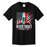 Never Forget September 11 2001 Memorial Day American Flag Kids T-Shirt