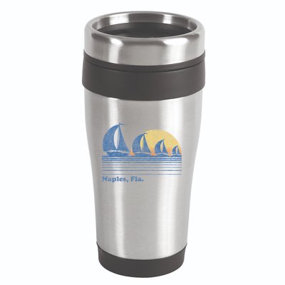 Naples Fl Sailboat T Vintage 80s Sunset 16oz Travel Tumbler
