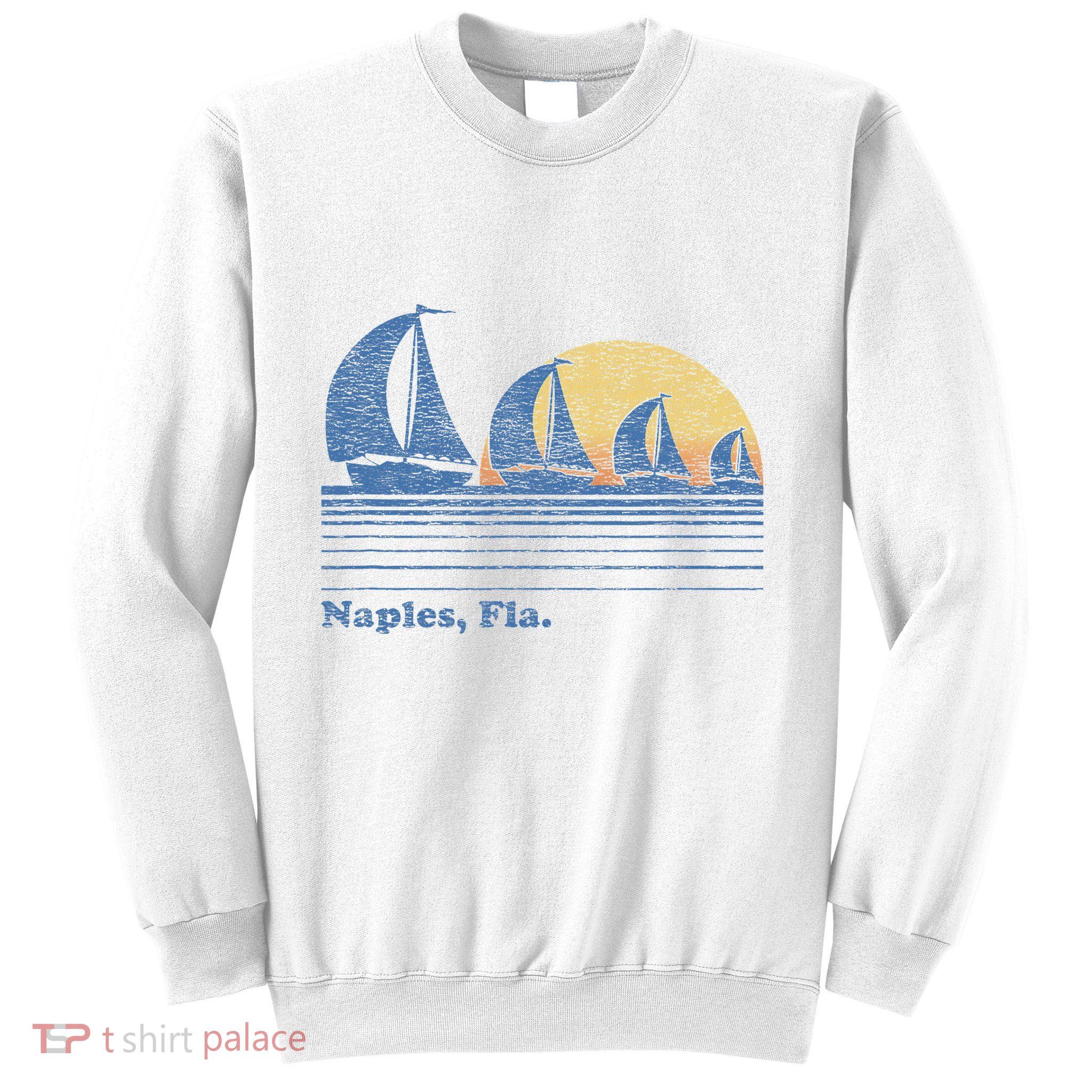 Naples Fl Sailboat T Vintage 80s Sunset Sweatshirt