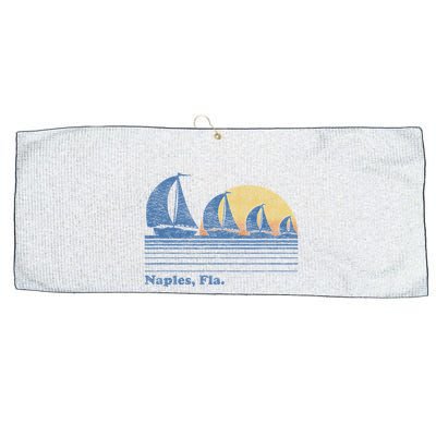 Naples Fl Sailboat T Vintage 80s Sunset Large Microfiber Waffle Golf Towel