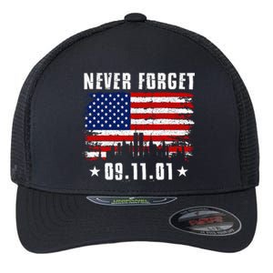 Never Forget September 11 2001 Memorial Day American Flag Flexfit Unipanel Trucker Cap