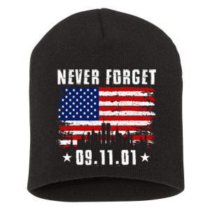 Never Forget September 11 2001 Memorial Day American Flag Short Acrylic Beanie