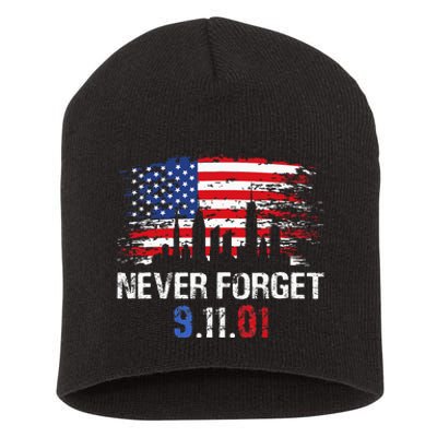 Never Forget September 11 2001 Memorial Day American Flag Short Acrylic Beanie