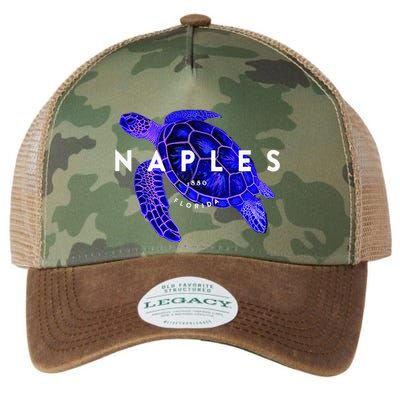 Naples Florida Sea Turtle Scuba Dive Retro Vacation Beach Legacy Tie Dye Trucker Hat