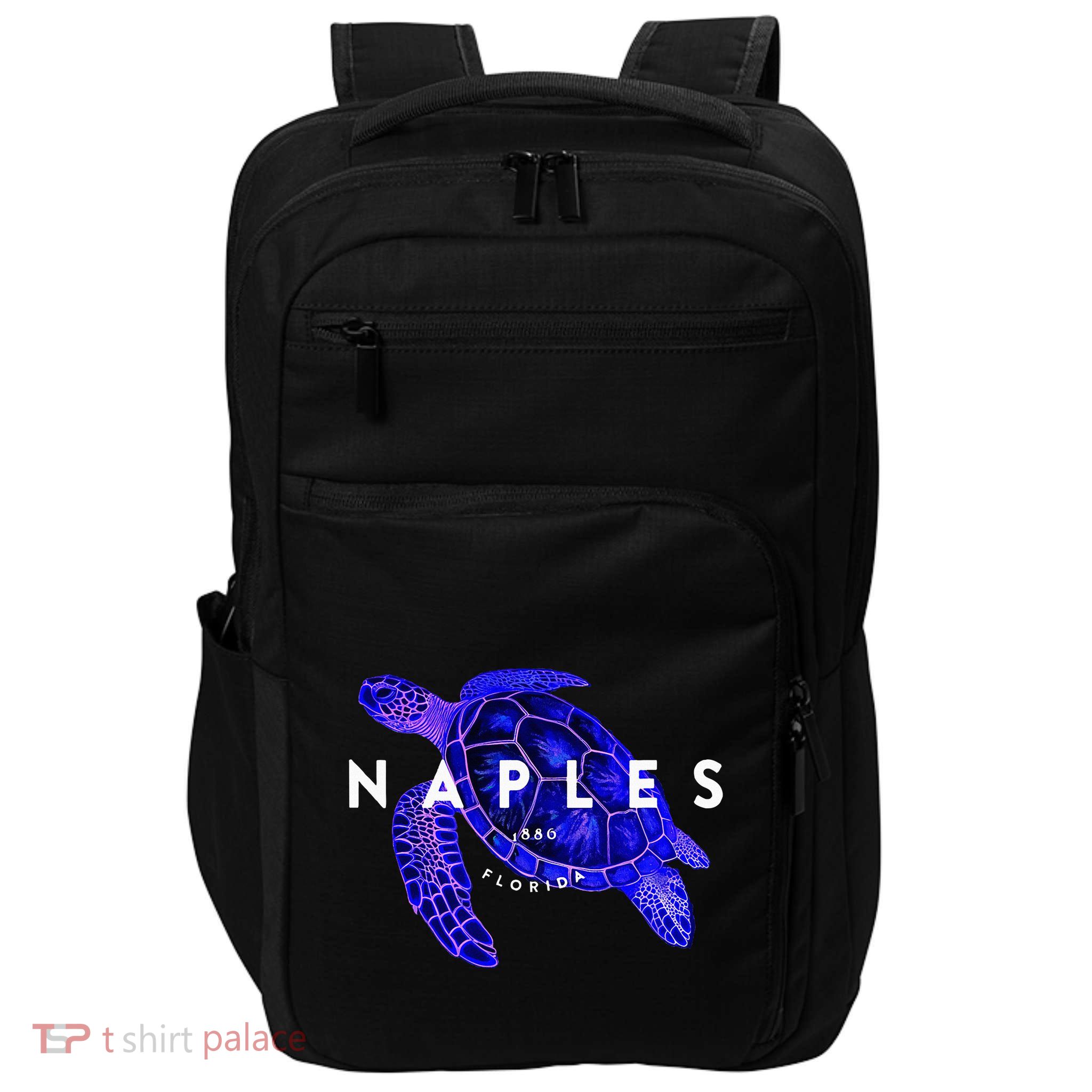 Naples Florida Sea Turtle Scuba Dive Retro Vacation Beach Impact Tech Backpack