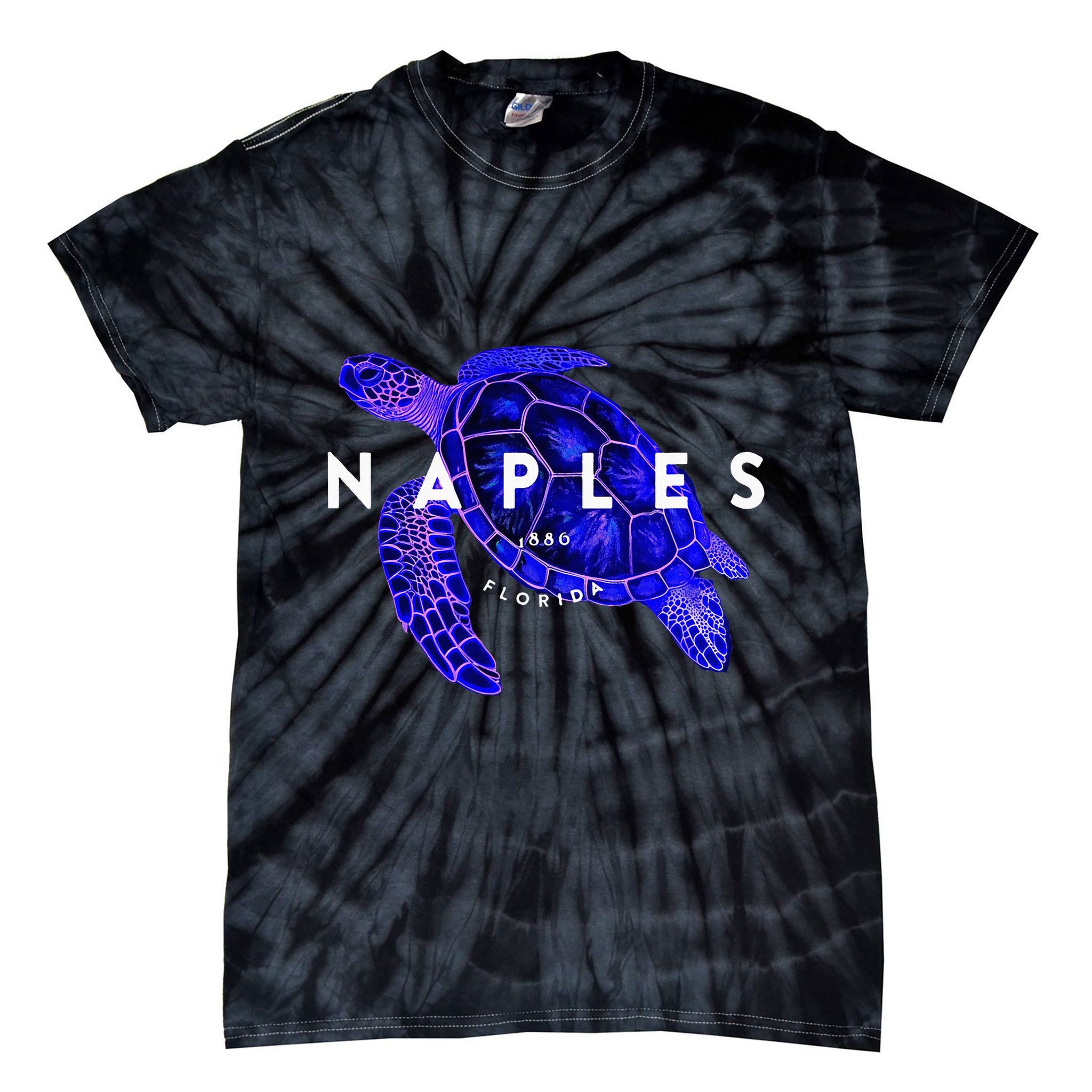 Naples Florida Sea Turtle Scuba Dive Retro Vacation Beach Tie-Dye T-Shirt