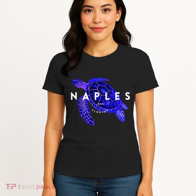 Naples Florida Sea Turtle Scuba Dive Retro Vacation Beach Womens T-Shirt