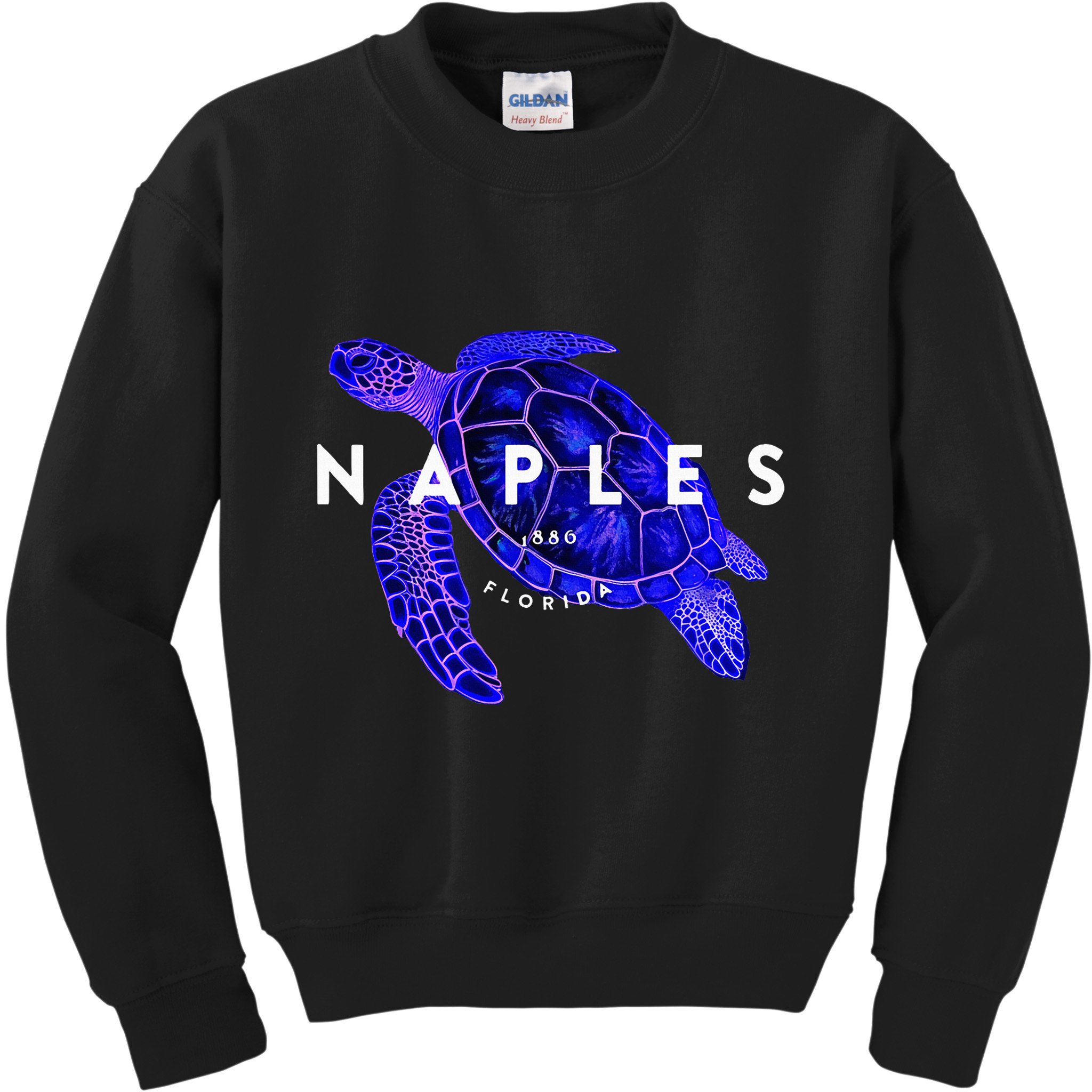 Naples Florida Sea Turtle Scuba Dive Retro Vacation Beach Kids Sweatshirt