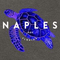 Naples Florida Sea Turtle Scuba Dive Retro Vacation Beach Cotton Canvas Backpack