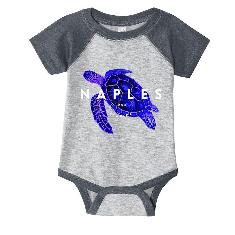 Naples Florida Sea Turtle Scuba Dive Retro Vacation Beach Infant Baby Jersey Bodysuit