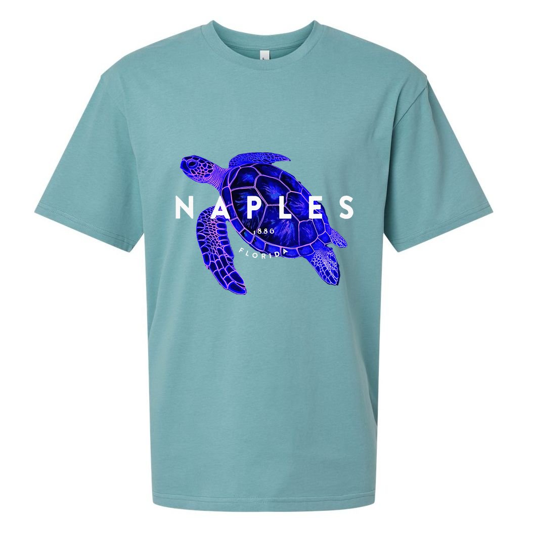 Naples Florida Sea Turtle Scuba Dive Retro Vacation Beach Sueded Cloud Jersey T-Shirt